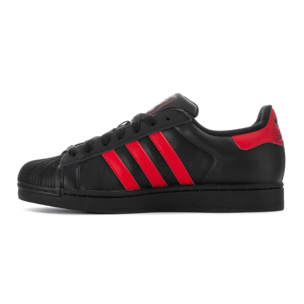 Adidas Superstar Black with Red Stripes 9 - Picture 3 of 6